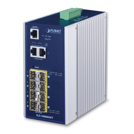 "Efficient and Reliable: Planet IP30 Industrial IGS-10080MFT 8-Port 100/1000 Mbps Switch"